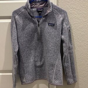 Patagonia Light Gray Heathered Half-Zip Pullover